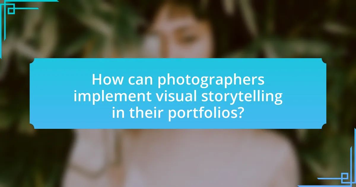 How can photographers implement visual storytelling in their portfolios?